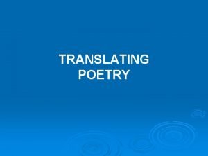 Poetry is what gets lost in translation robert frost