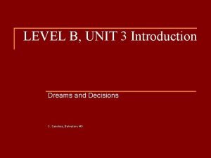 Unit 3 dreams