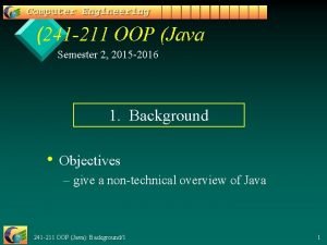 241 211 OOP Java Semester 2 2015 2016