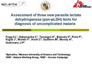 Assessment of three new parasite lactate dehydrogenase panp