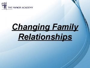 THE MANOR ACADEMY Changing Family Relationships Powerpoint Templates