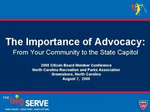 Importance of advocacy in community