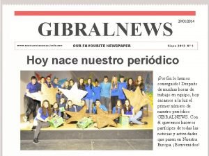 GIBRALNEWS www cuentametueuropa jimdo com OUR FAVOURITE NEWSPAPER