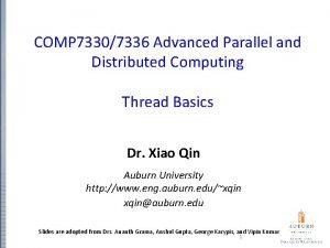 COMP 73307336 Advanced Parallel and Distributed Computing Thread
