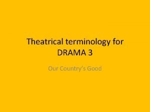 Theatrical terminology