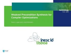 technology from seed Weakest Precondition Synthesis for Compiler