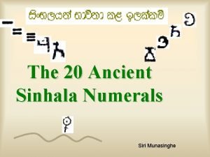 Sinhala numerals