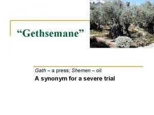 Gethsemane Gath a press Shemen oil A synonym