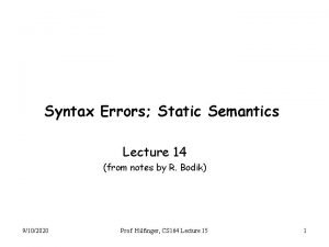 Static semantic error