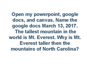 Google docs