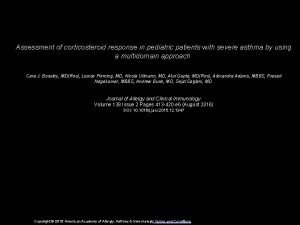 Assessment of corticosteroid response in pediatric patients with