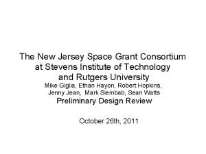 New jersey space grant consortium