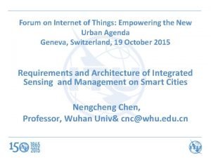 Forum on Internet of Things Empowering the New