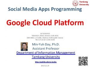 Tamkang University Social Media Apps Programming Google Cloud