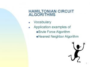 Brute force algorithm hamiltonian circuit