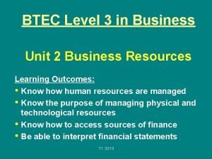 Btec business resources