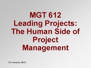 MGT 612 Leading Projects The Human Side of