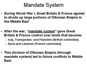 Mandate system