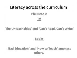 Literacy across the curriculum Phil Beadle TV The