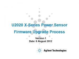 U 2020 XSeries Power Sensor Firmware Upgrade Process
