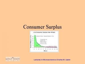 Consumer Surplus Lectures in MicroeconomicsCharles W Upton The