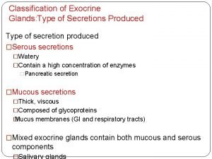 Classification of exocrine glands