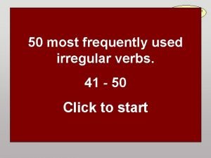 50 most irregular verbs