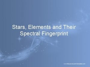Stars Elements and Their Spectral Fingerprint HertzsprungRussell Diagram