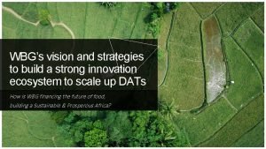 WBGs vision and strategies to build a strong