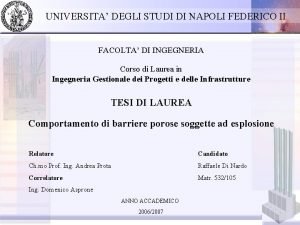 UNIVERSITA DEGLI STUDI DI NAPOLI FEDERICO II FACOLTA