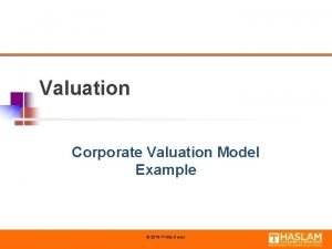 Corporate valuation model Corporate valuation model