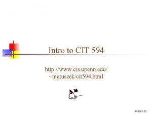 Intro to CIT 594 http www cis upenn