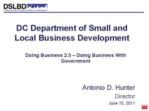 Dc department of small and local business development