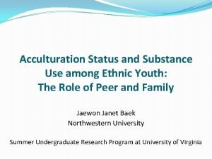 Acculturation Status and Substance Use among Ethnic Youth