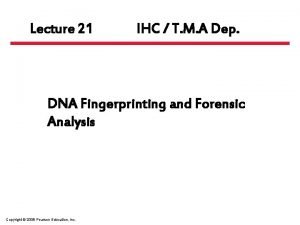 Lecture 21 IHC T M A Dep DNA