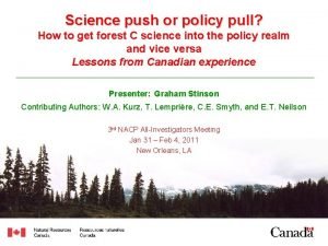 Science push or policy pull How to get