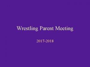 Wrestling parent meeting agenda