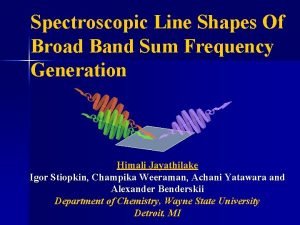 Spectroscopic Line Shapes Of Broad Band Sum Frequency