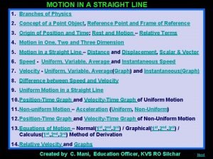 Straight line motion