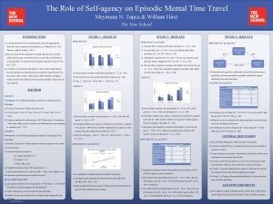 The Role of Selfagency on Episodic Mental Time