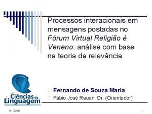 Processos interacionais em mensagens postadas no Frum Virtual