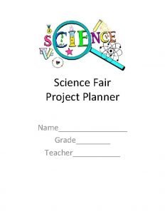Science fair project planner