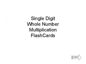 Single Digit Whole Number Multiplication Flash Cards The