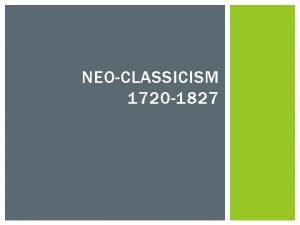 Characteristics of classicism