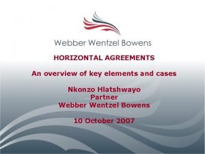 Horizontal agreement