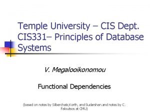 Temple University CIS Dept CIS 331 Principles of