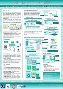 Glance Traceability Web System for Equipment Traceability and