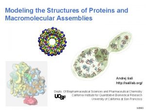 Modeling the Structures of Proteins and Macromolecular Assemblies