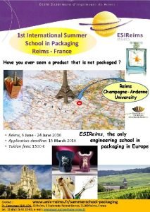 1 st International Summer School in Packaging Reims