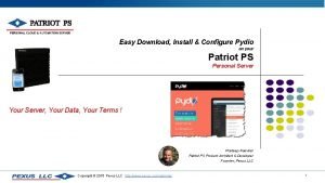 Easy Download Install Configure Pydio on your Patriot